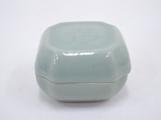 JAPANESE TEA CEREMONY / CELADON KOGO(INCENSE CONTAINER) / KYO WARE